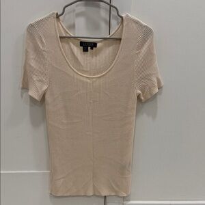 Ralph Lauren Cream Ribbed Short Sleeve Tee